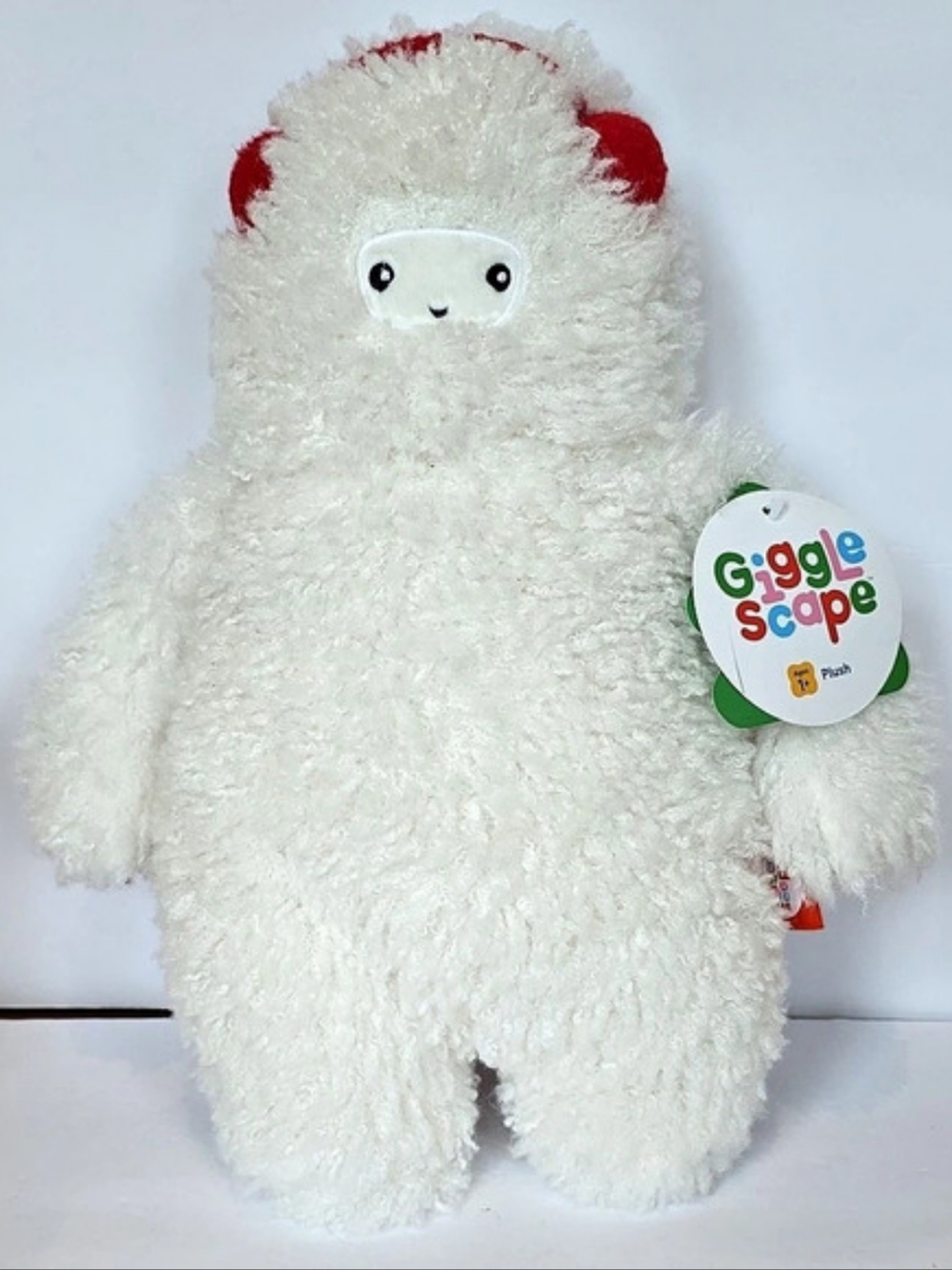 New With Tags Giggle Scape Plush White Yeti With Red Earmuffs
